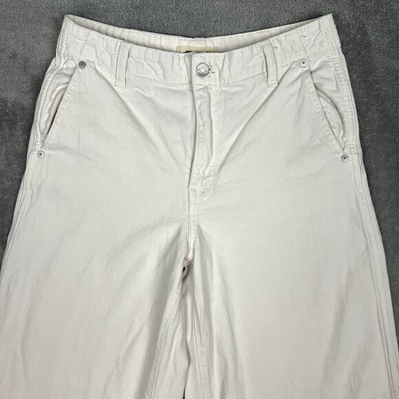 Madewell Wide Sweep Trouser Jeans Womens 27 Ivory Career Minimalist Clean Girl - Picture 2 of 11